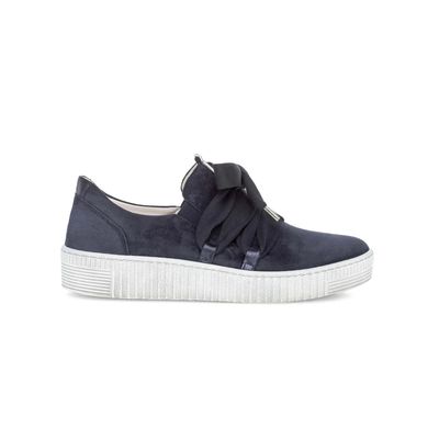 Ribbon Suede Sneaker Navy