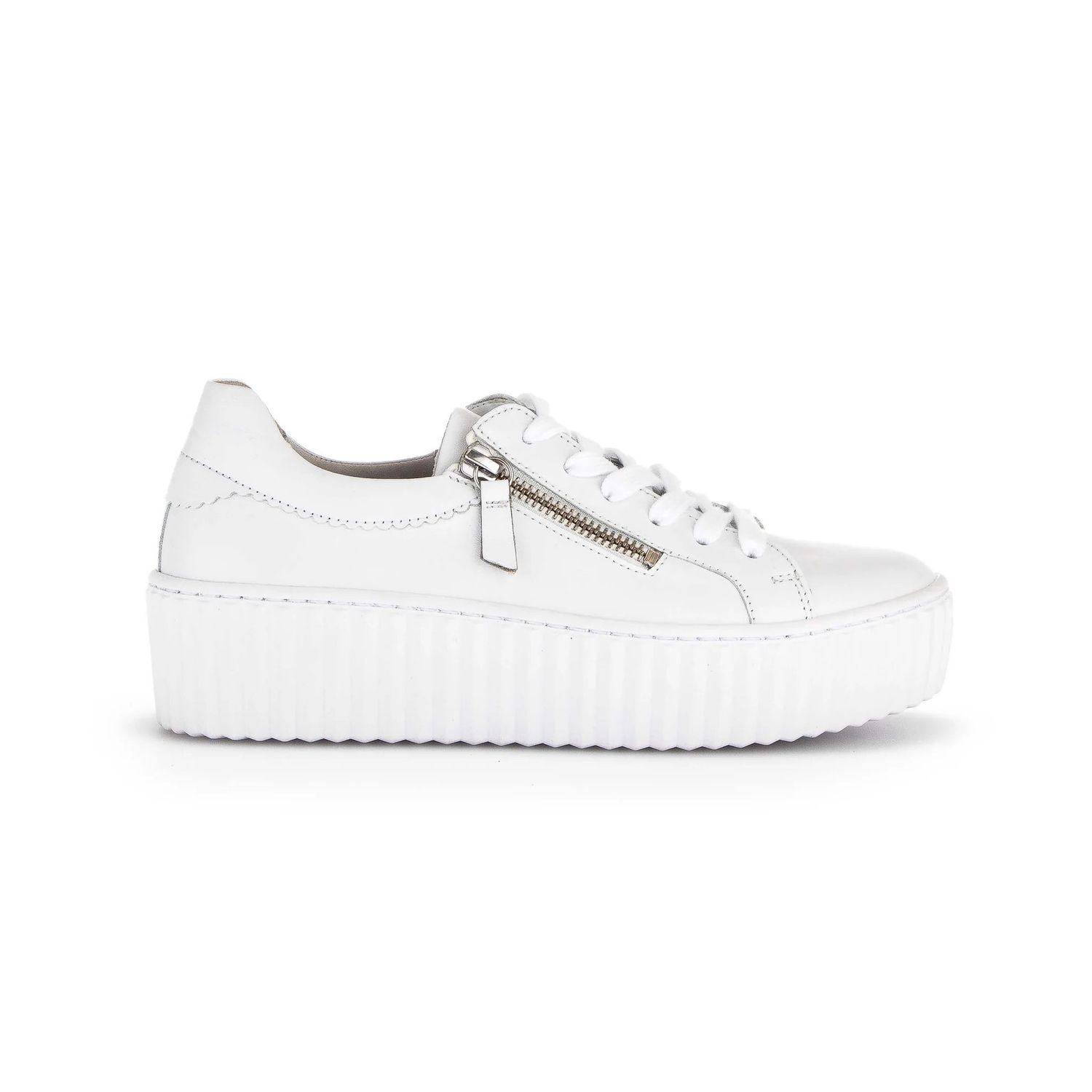 Leather Double-Zip Platform Sneaker