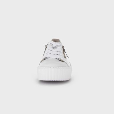 Leather Double-Zip Platform Sneaker
