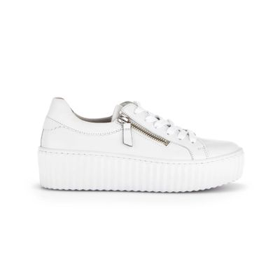 Leather Double-Zip Platform Sneaker