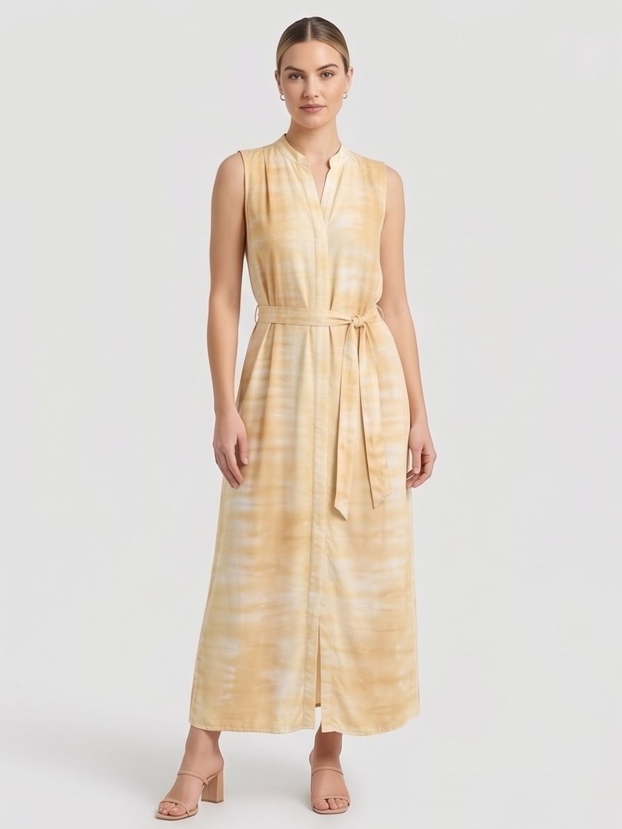 Pleat Front Maxi Dress
