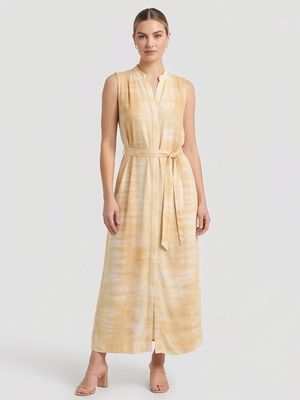 Pleat Front Maxi Dress