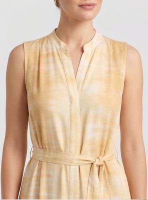 Pleat Front Maxi Dress