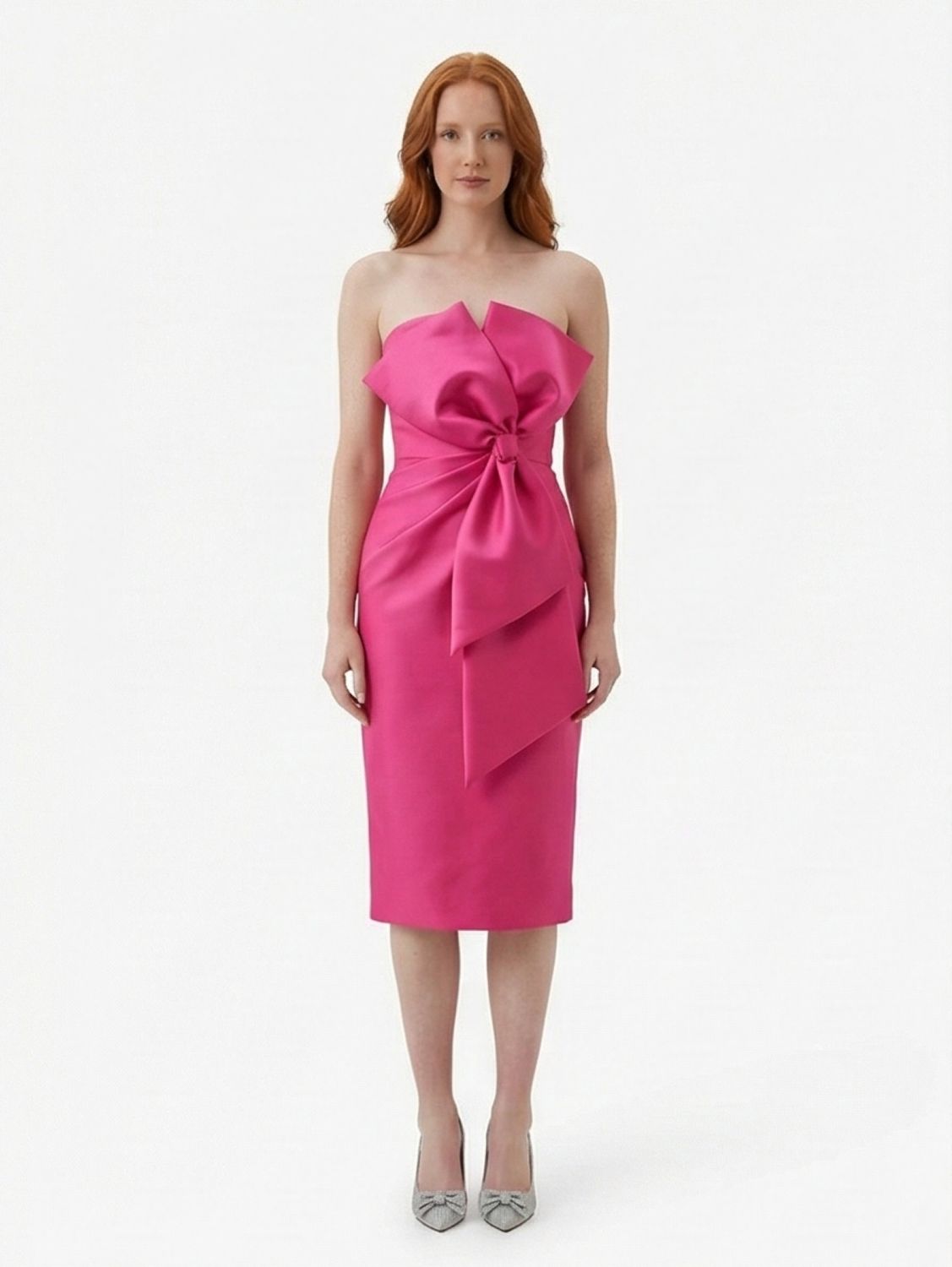 Strapless Bow Midi Dress