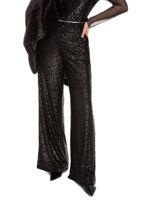 Sequin Pull-On Flare Pants