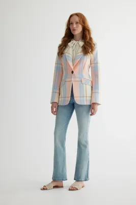 Blazer With Trumpet Sleeve