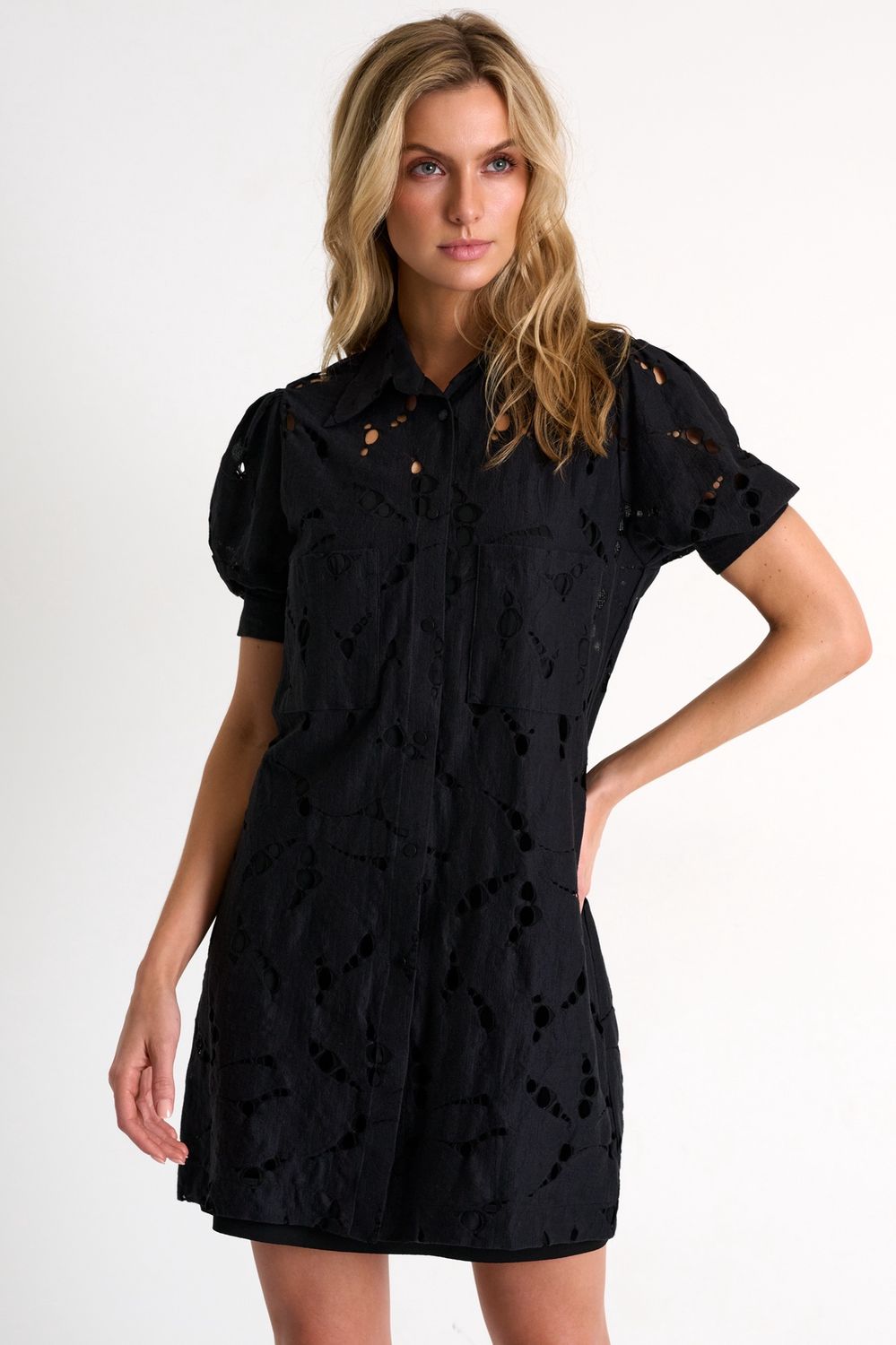 Modern Lace Puff Sleeves Dress