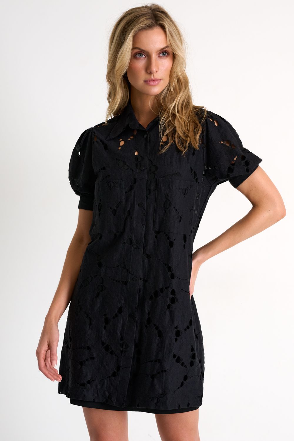 Modern Lace Puff Sleeves Dress
