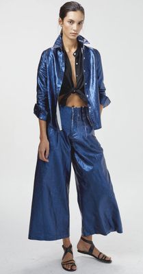 Culotte Metallic Linen Pants