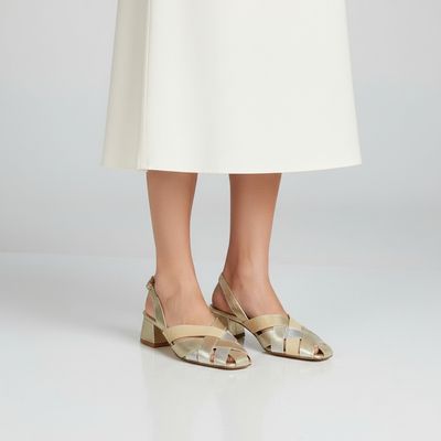 Block Heel Criss-Cross Slingback