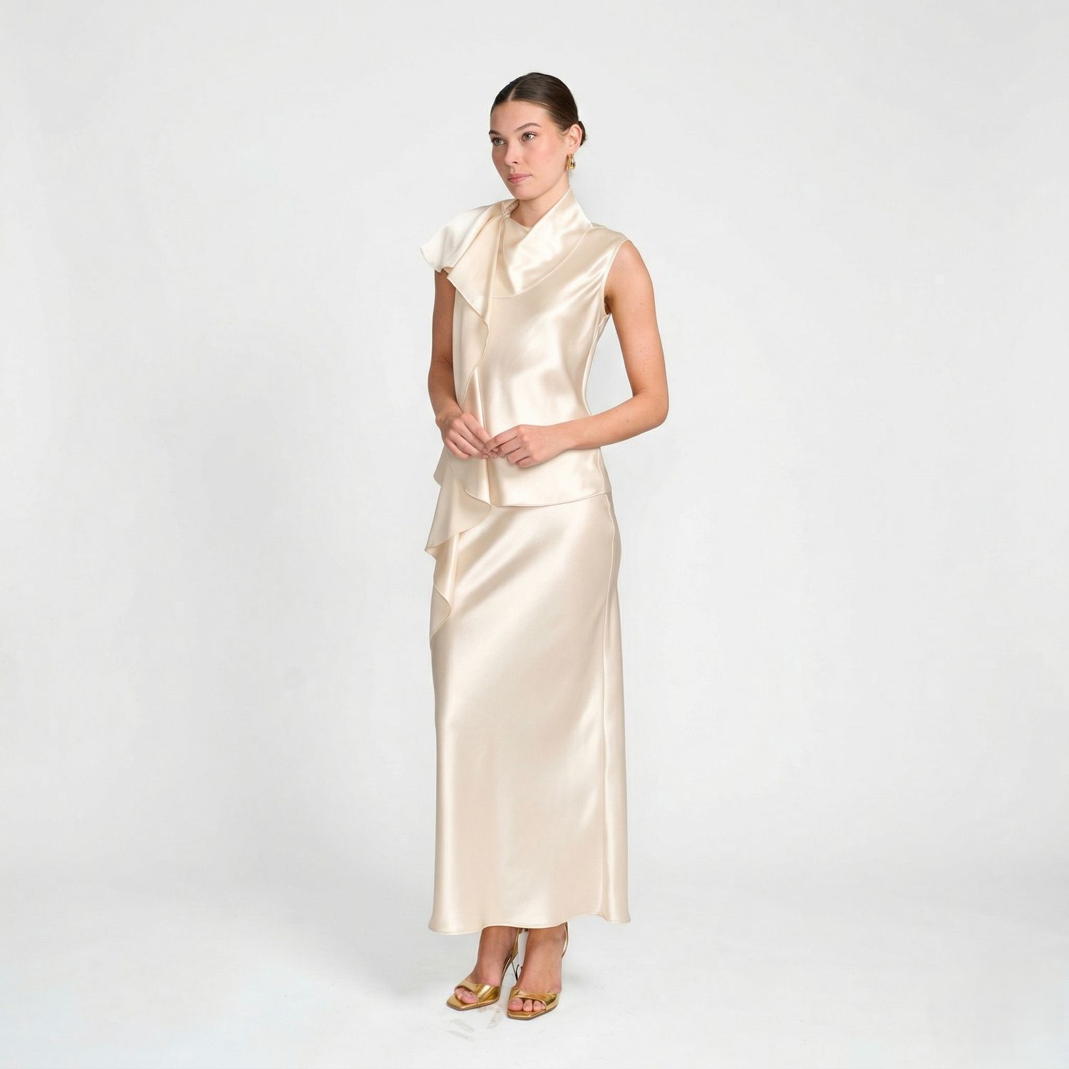 Asymmetric Cascade Blouse