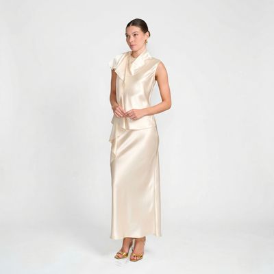 Asymmetric Cascade Blouse