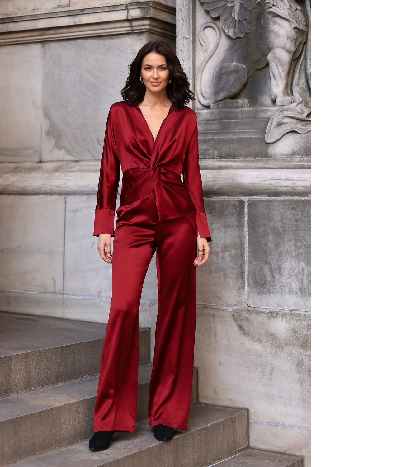 Silk Straight Leg Pants