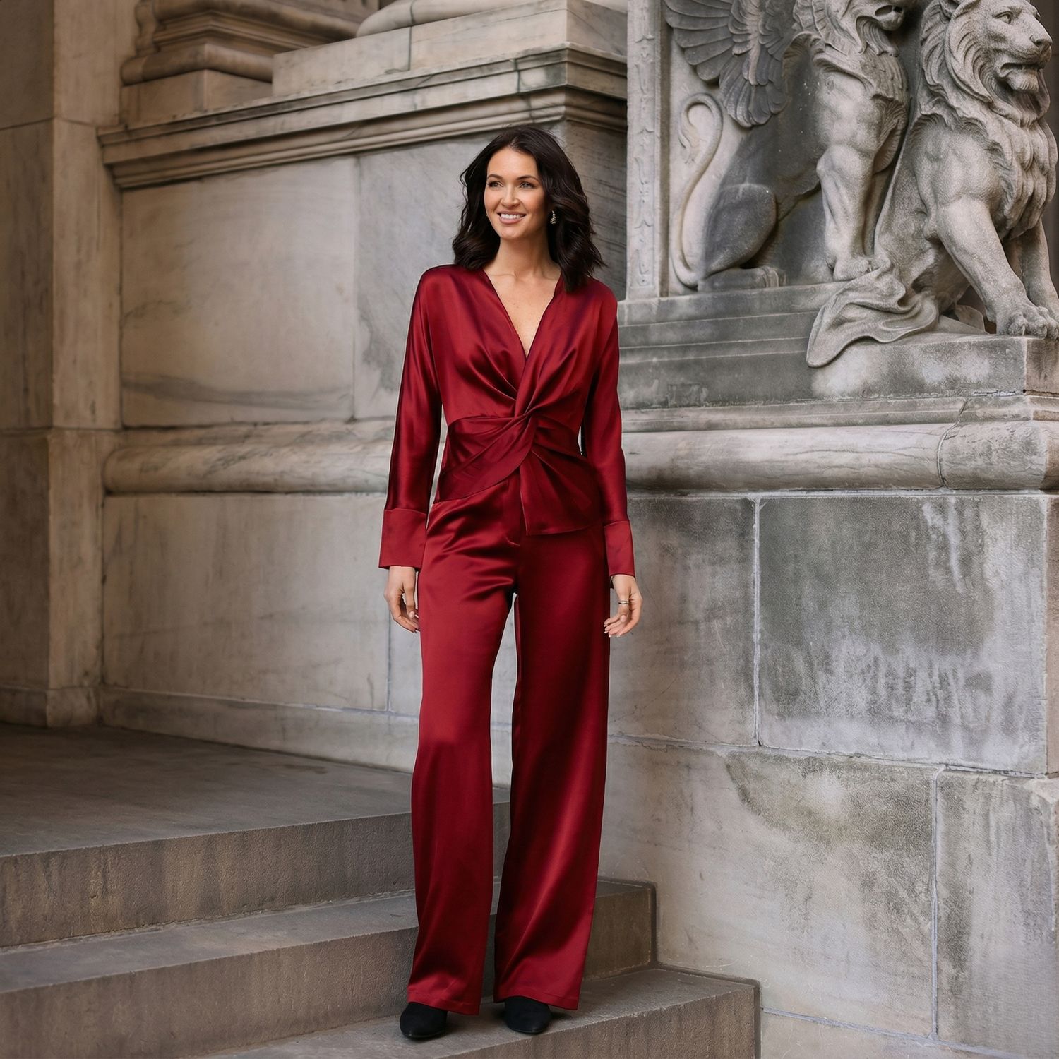 Silk Straight Leg Pants