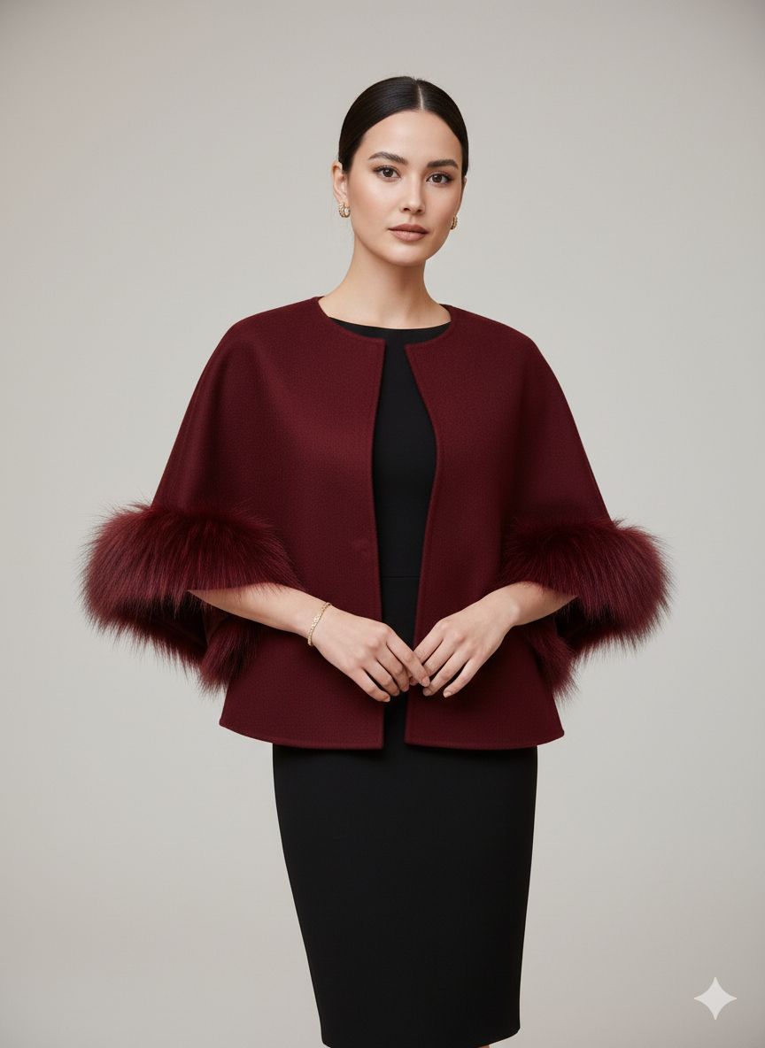 Swing Jacket With Fur Trim