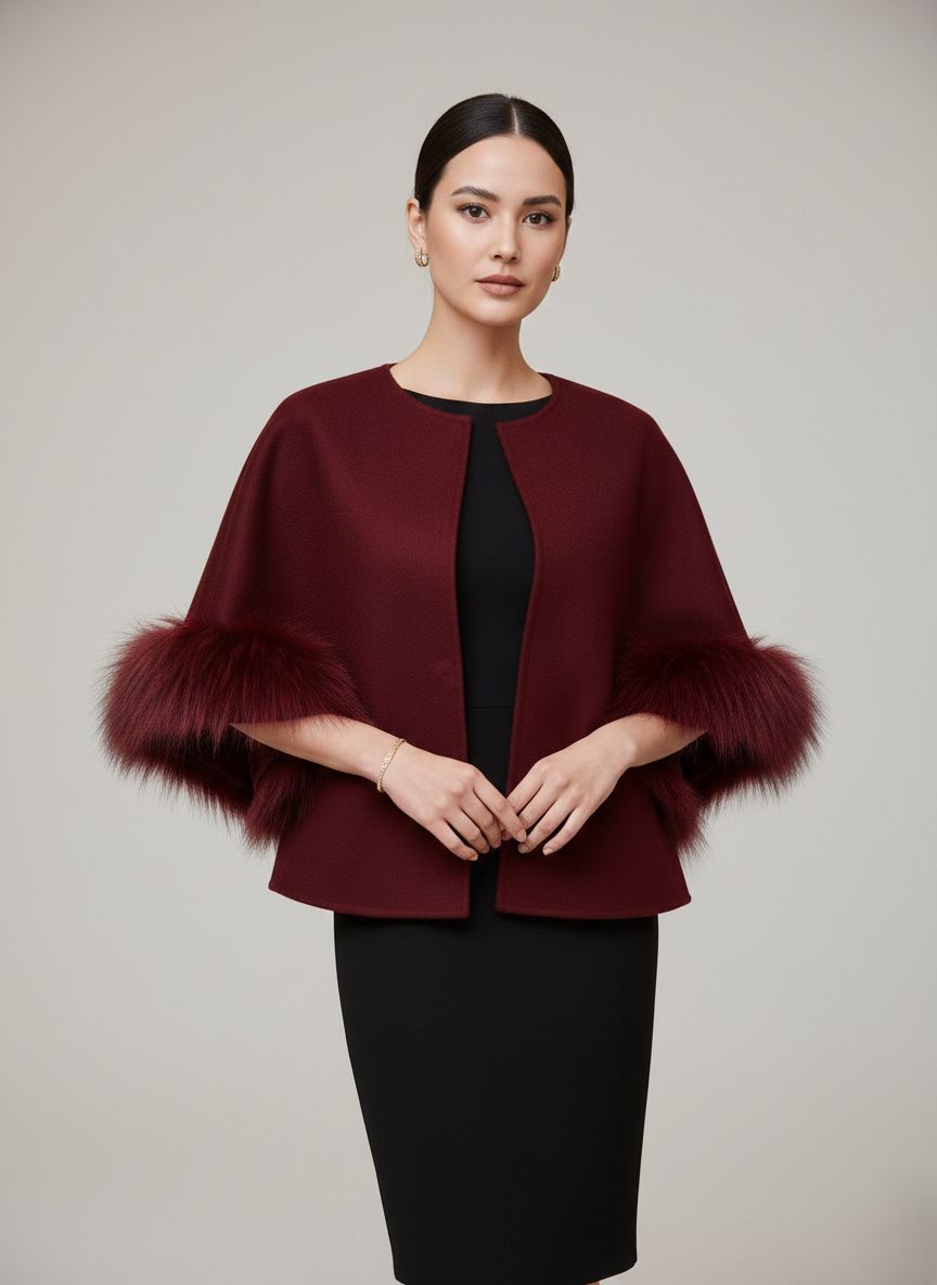 Swing Jacket With Fur Trim