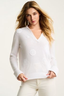 Knit Bliss Collared V-Neck Sweater