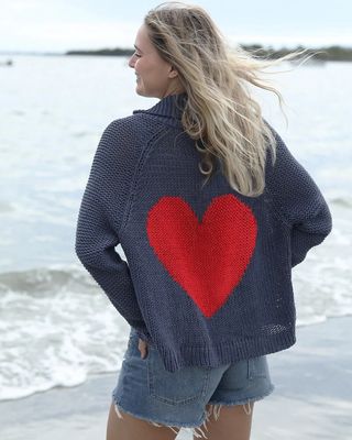 Cotton Blend Intarsia Cardigan