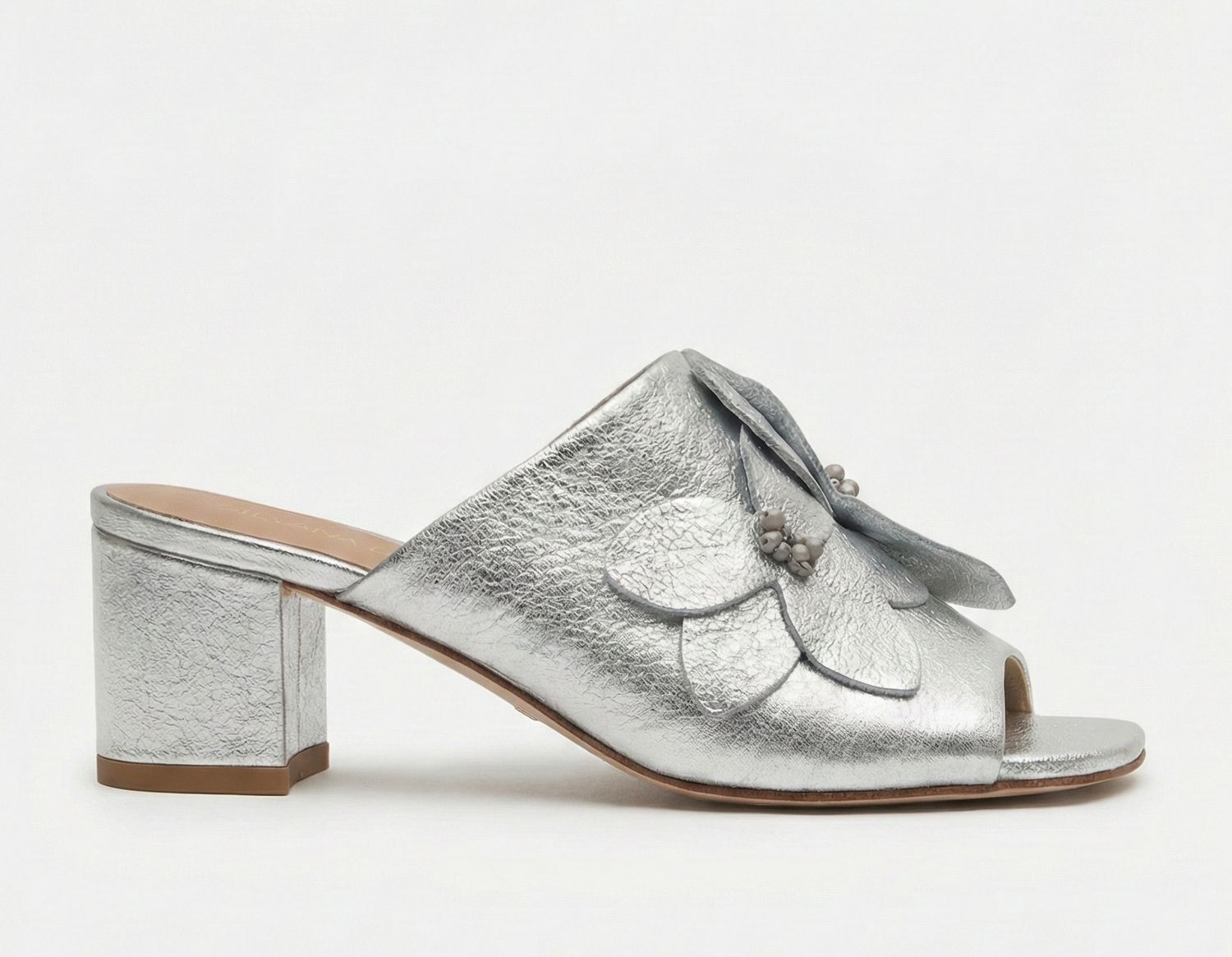 Metallic Floral Mule