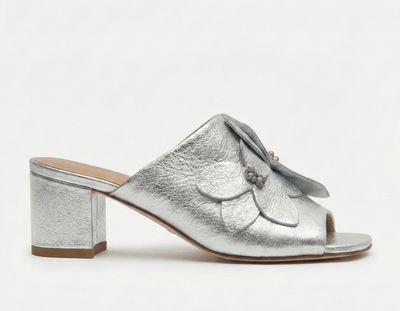 Metallic Floral Mule