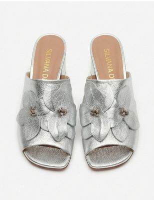 Metallic Floral Mule