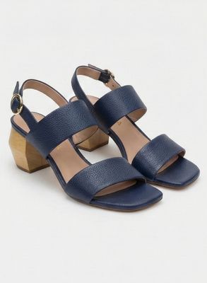 Sculptural Block Heel Sandal