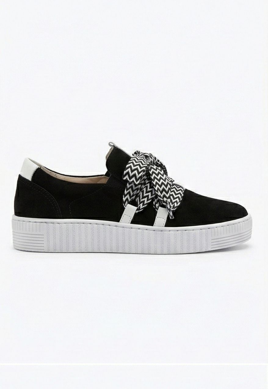 Platform Slip-On Sneakers with Statement Laces