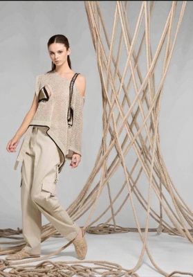 Asymmetrical Open-Knit Cold Shoulder Sweater