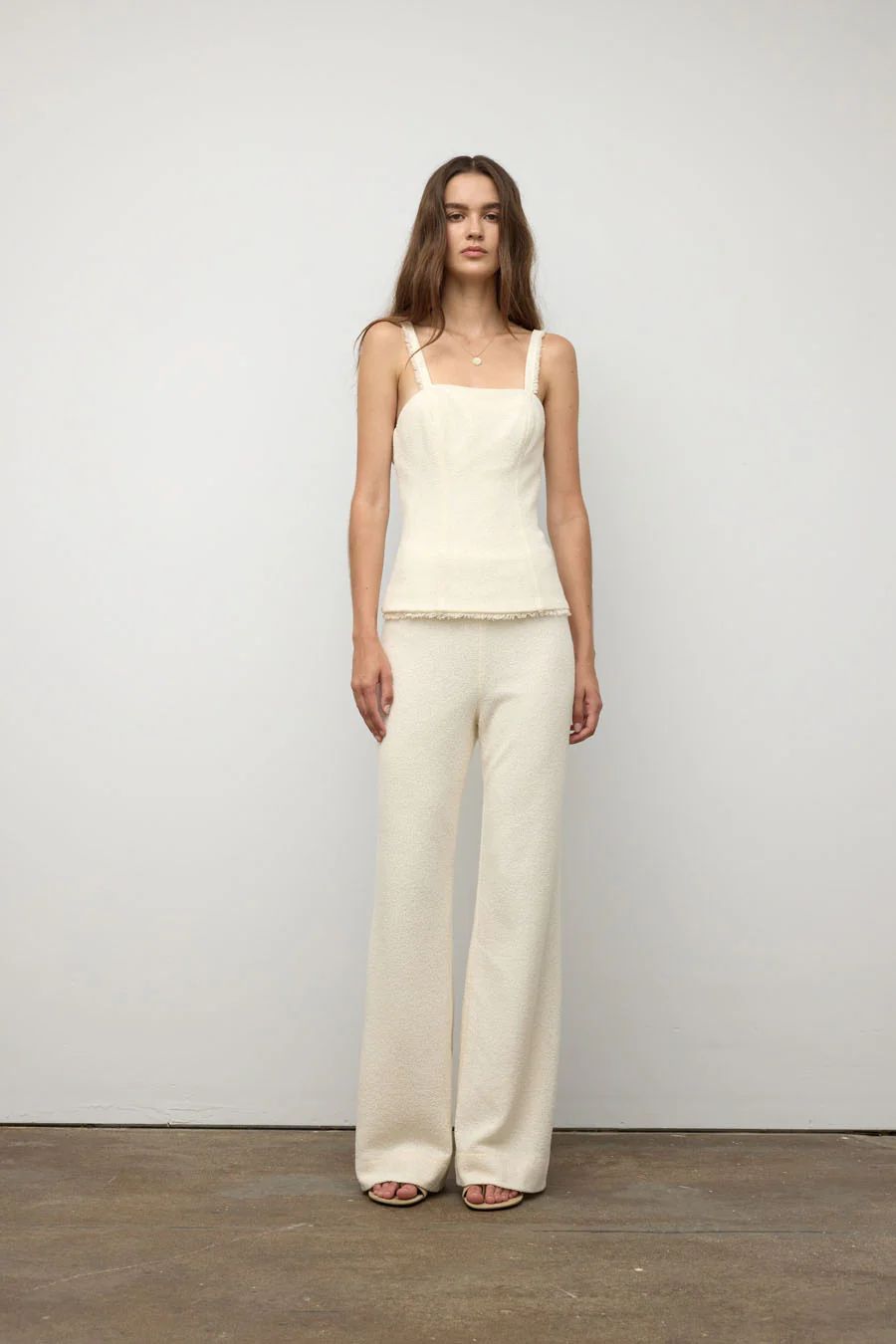 Top with Wide Straps and Fringe Detailing
