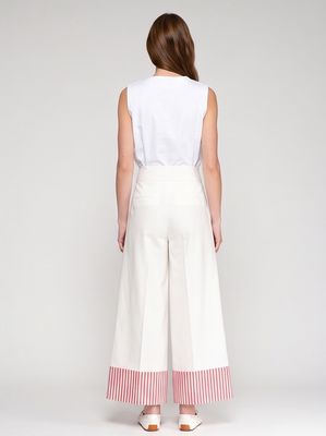 Trousers With Red Striped Cuffs