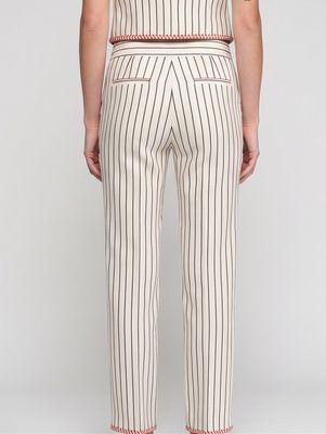 Striped Pants With Red Trim