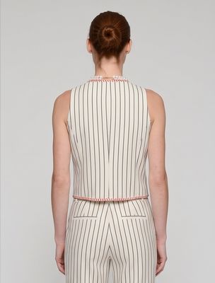 Striped Vest With Red Trim