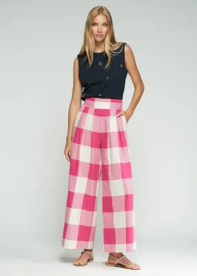 Gingham Pleated Trousers