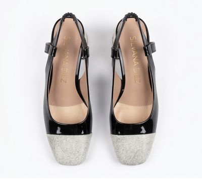 Two-Tone Block Heel Slingback