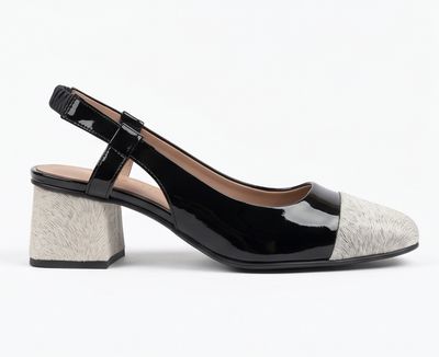 Two-Tone Block Heel Slingback