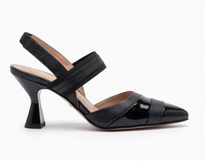 Pebble &amp; Patent Slingback