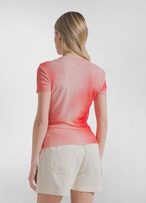 Pleated T-Shirt In Double-Layer All-Over Tulle