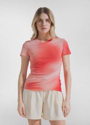Pleated T-Shirt In Double-Layer All-Over Tulle