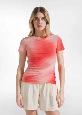 Pleated T-Shirt In Double-Layer All-Over Tulle