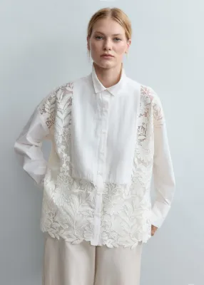 Blouse With Wide Sleeves and Organic Embroidery