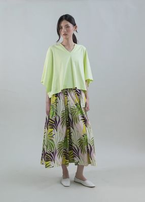 Palazzo Pants With Palm Print