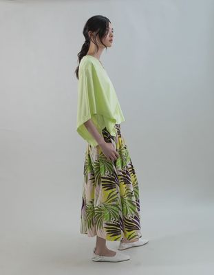 Palazzo Pants With Palm Print