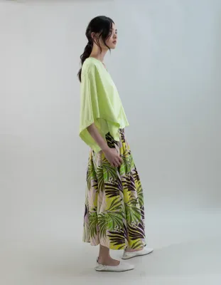 Palazzo Pants With Palm Print