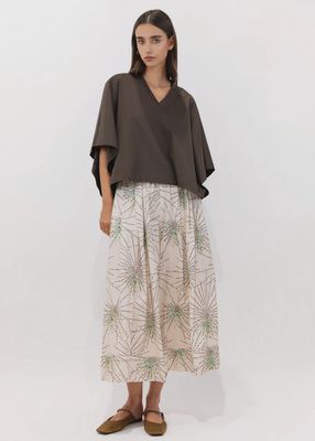 Relaxed Poncho-Cut Mercerized Cotton T-Shirt