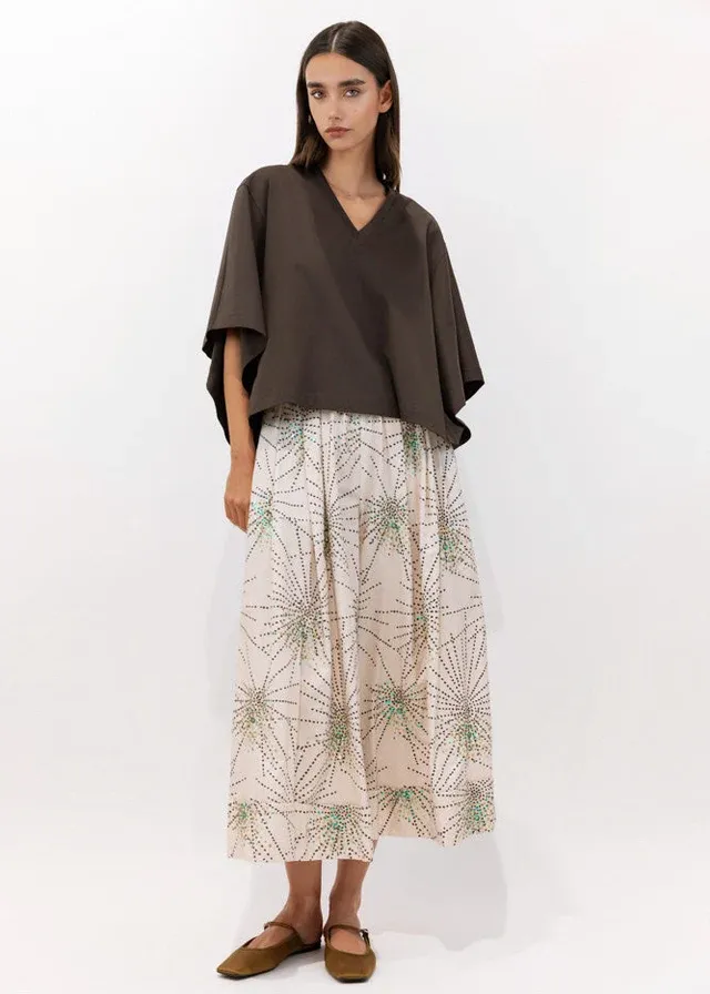 Relaxed Poncho-Cut Mercerized Cotton T-Shirt