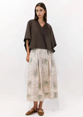 Relaxed Poncho-Cut Mercerized Cotton T-Shirt