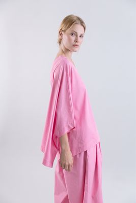 Asymmetric Batwing Mercerized Cotton T-Shirt