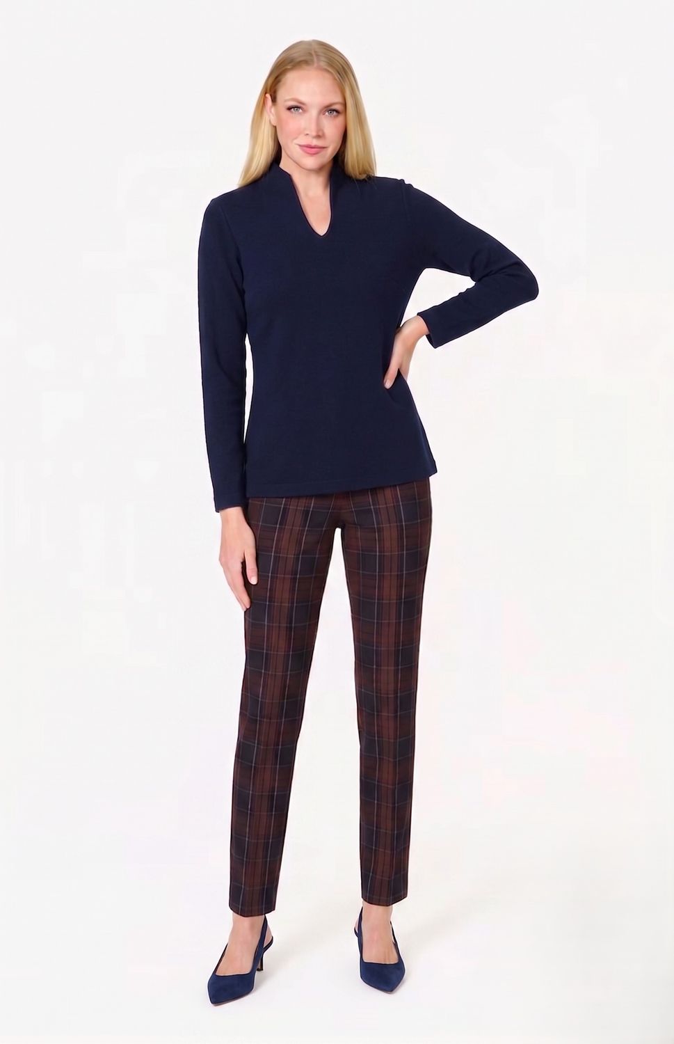 Double Slit Ankle Pants 8364