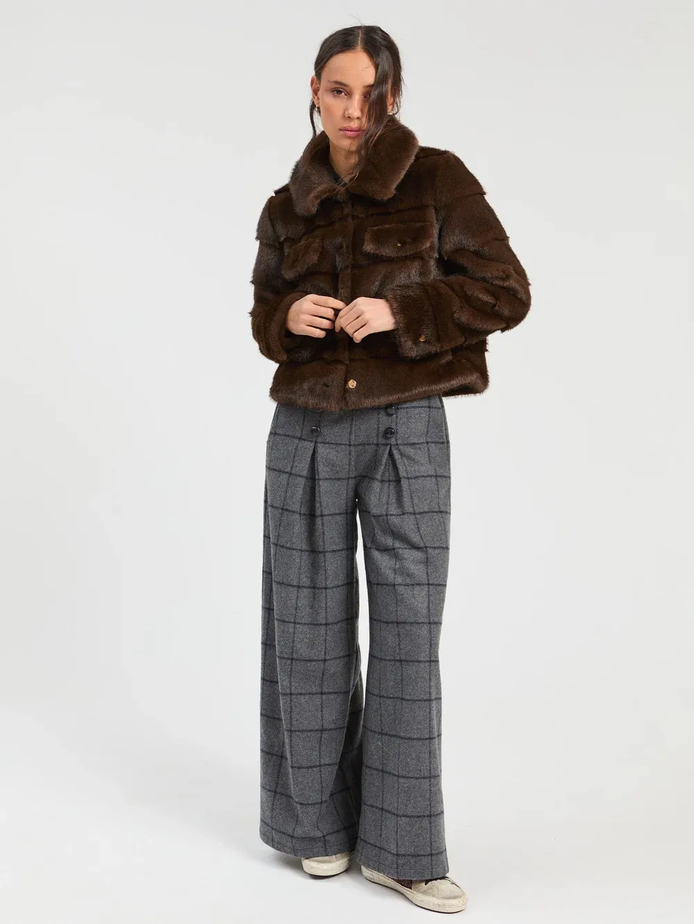 Fur Jacket - Denim Effect
