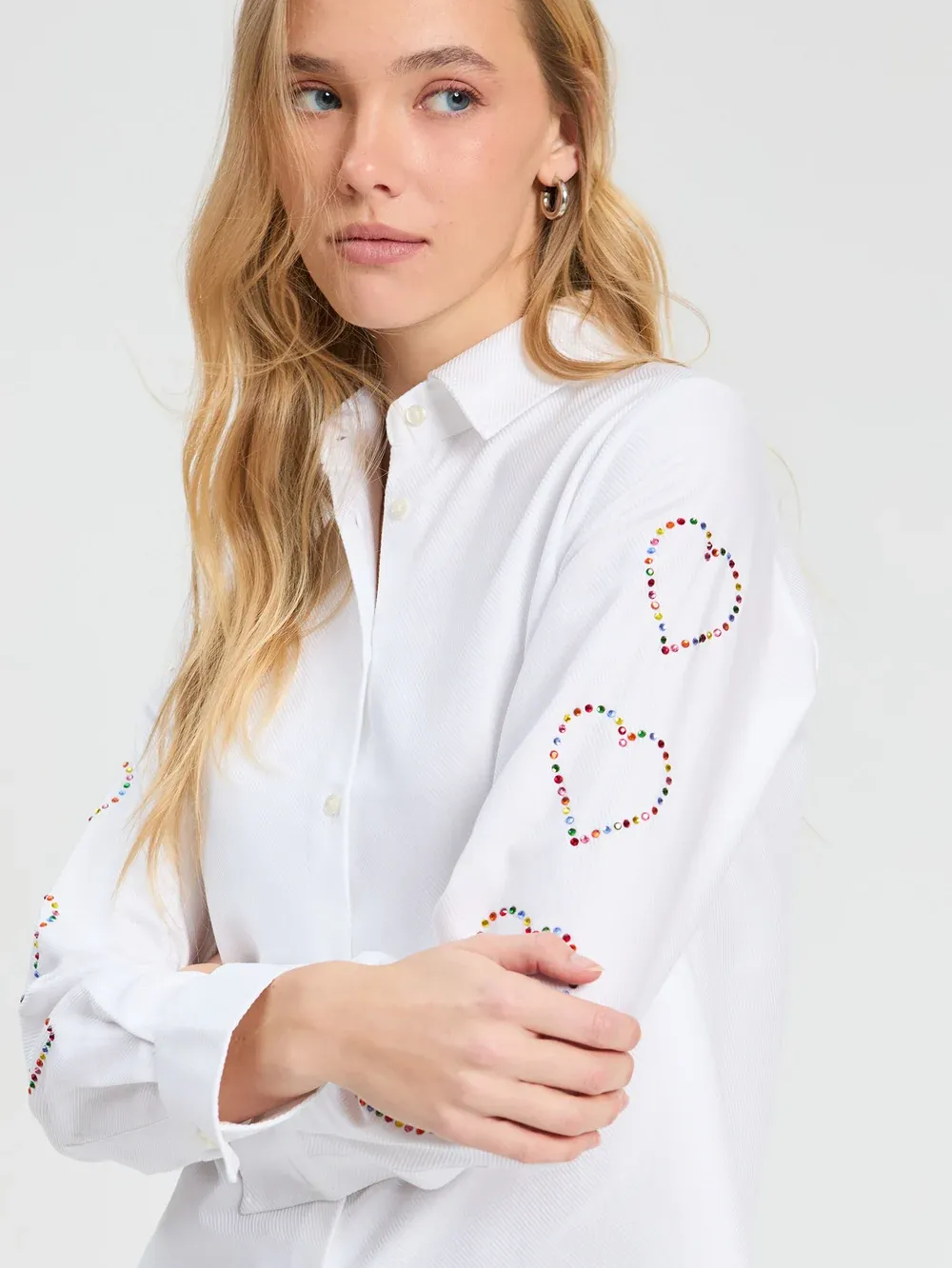 Embroidered Rhinestone Shirt